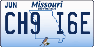 MO license plate CH9I6E