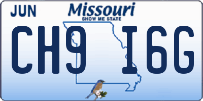 MO license plate CH9I6G