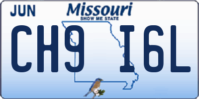 MO license plate CH9I6L