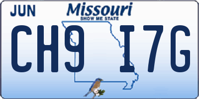 MO license plate CH9I7G