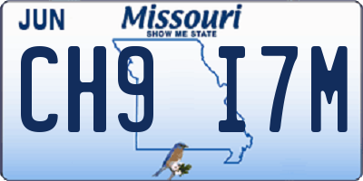 MO license plate CH9I7M
