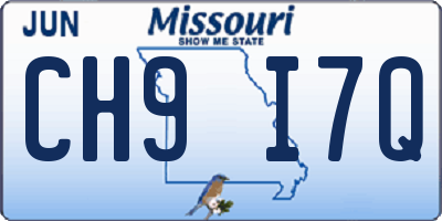 MO license plate CH9I7Q