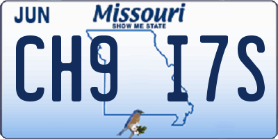 MO license plate CH9I7S