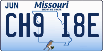 MO license plate CH9I8E