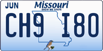 MO license plate CH9I8O