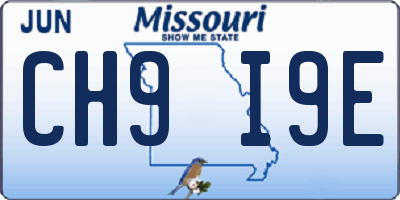 MO license plate CH9I9E