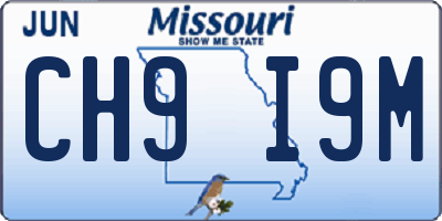 MO license plate CH9I9M
