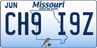 MO license plate CH9I9Z