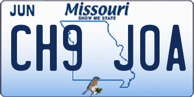MO license plate CH9J0A