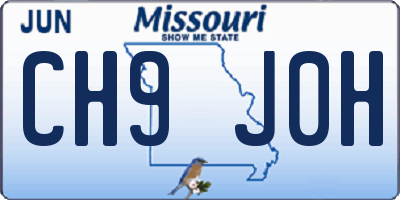 MO license plate CH9J0H