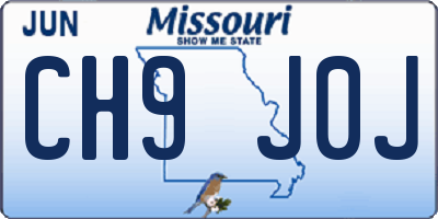 MO license plate CH9J0J