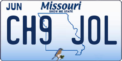 MO license plate CH9J0L