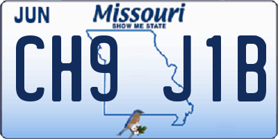 MO license plate CH9J1B