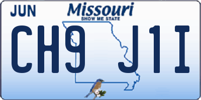MO license plate CH9J1I