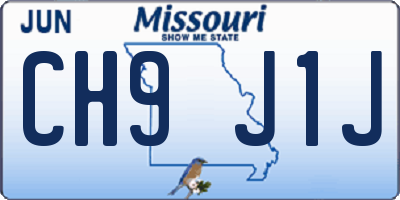 MO license plate CH9J1J