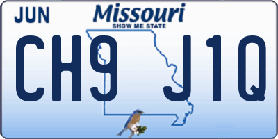 MO license plate CH9J1Q