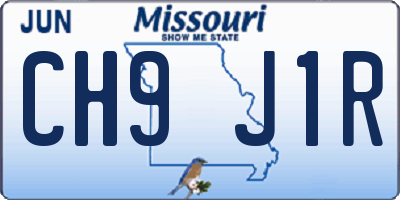 MO license plate CH9J1R