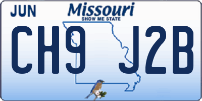 MO license plate CH9J2B