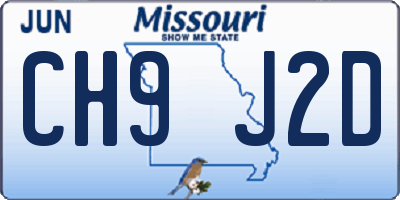 MO license plate CH9J2D
