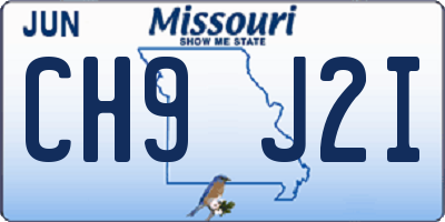 MO license plate CH9J2I