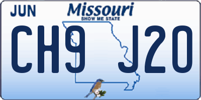 MO license plate CH9J2O