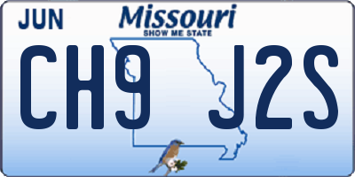 MO license plate CH9J2S