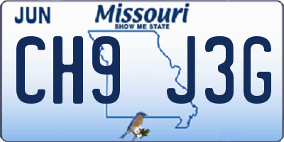MO license plate CH9J3G