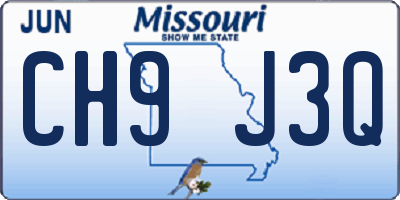 MO license plate CH9J3Q