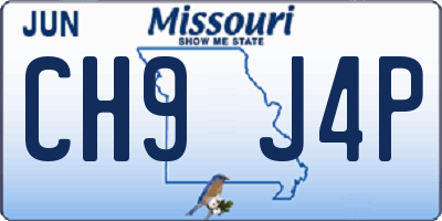 MO license plate CH9J4P