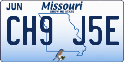 MO license plate CH9J5E