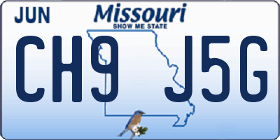 MO license plate CH9J5G