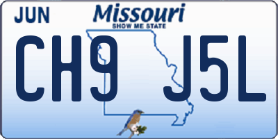 MO license plate CH9J5L