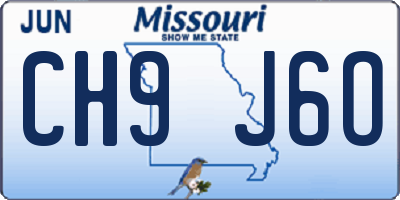 MO license plate CH9J6O
