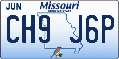 MO license plate CH9J6P