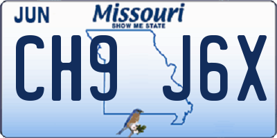 MO license plate CH9J6X