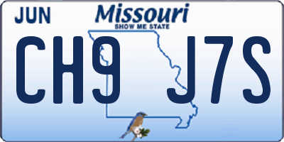 MO license plate CH9J7S