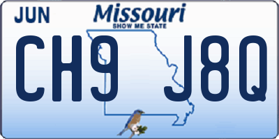 MO license plate CH9J8Q