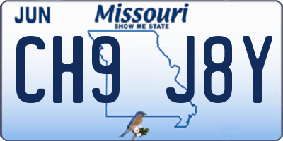 MO license plate CH9J8Y