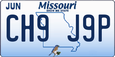 MO license plate CH9J9P