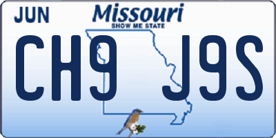 MO license plate CH9J9S