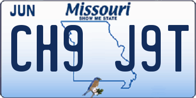 MO license plate CH9J9T