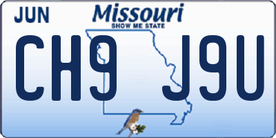 MO license plate CH9J9U