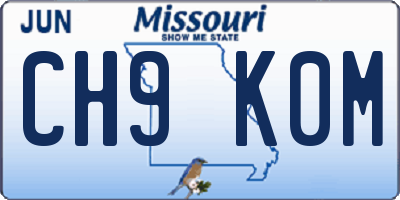 MO license plate CH9K0M