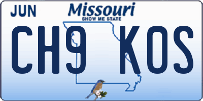 MO license plate CH9K0S