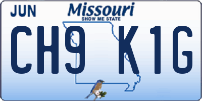 MO license plate CH9K1G