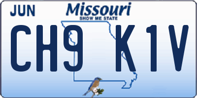MO license plate CH9K1V