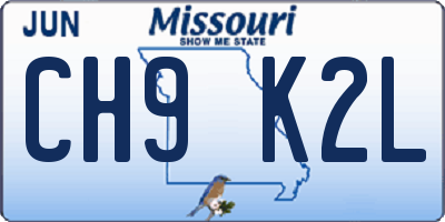MO license plate CH9K2L