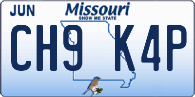 MO license plate CH9K4P