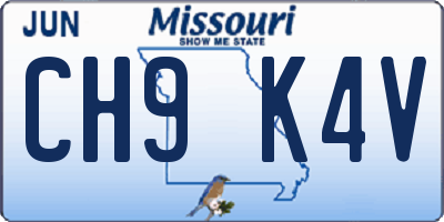 MO license plate CH9K4V