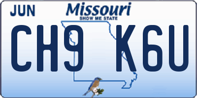 MO license plate CH9K6U